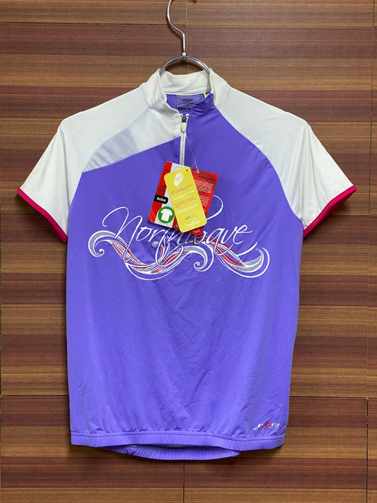 GK049 ノースウェーブ NORTHWAVE ADRENALINE JERSEY 半袖サイクルジャージ 白紫 S