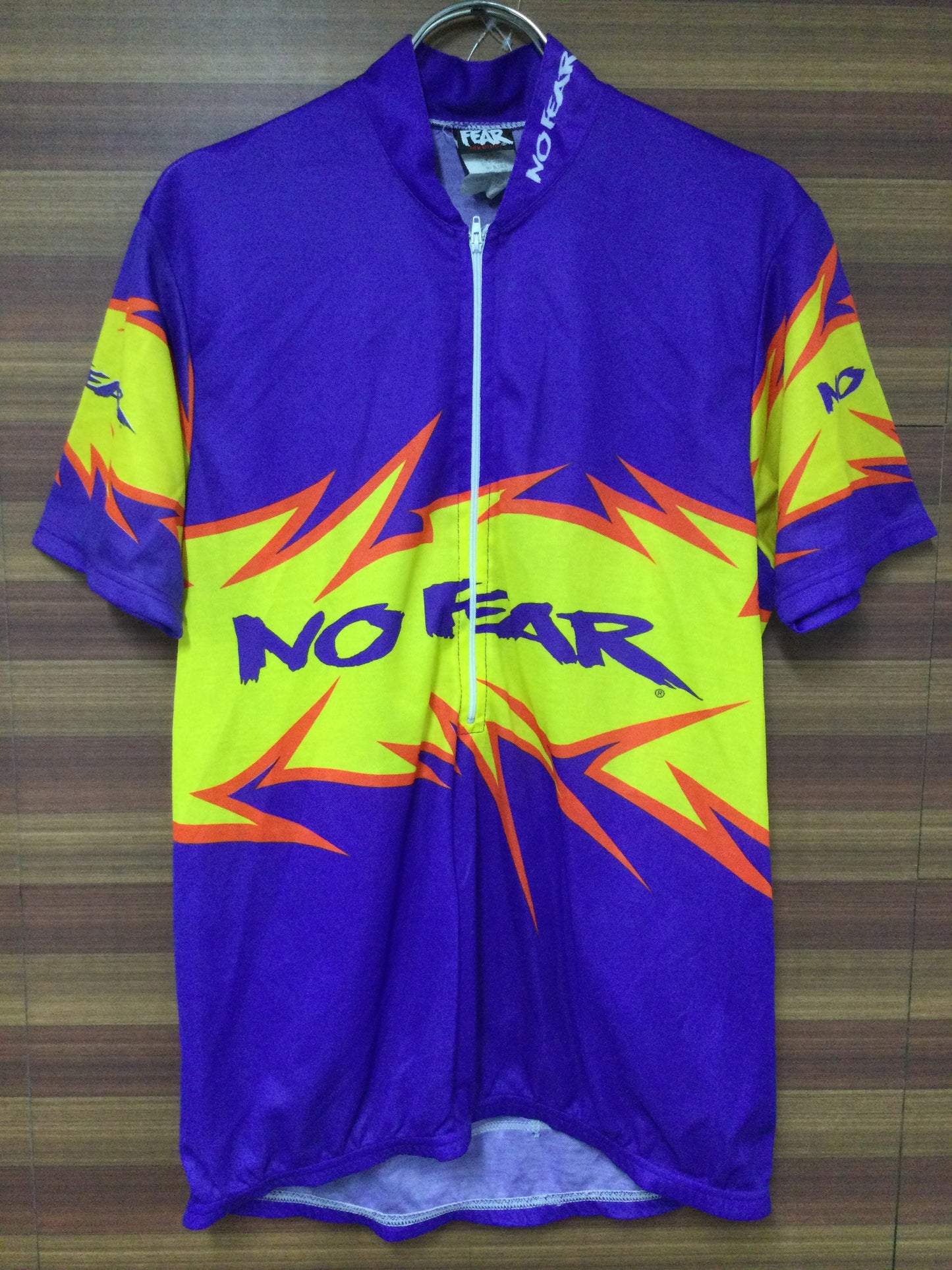 GL385 ノーフィア NO FEAR 半袖 サイクルジャージ 紫 M