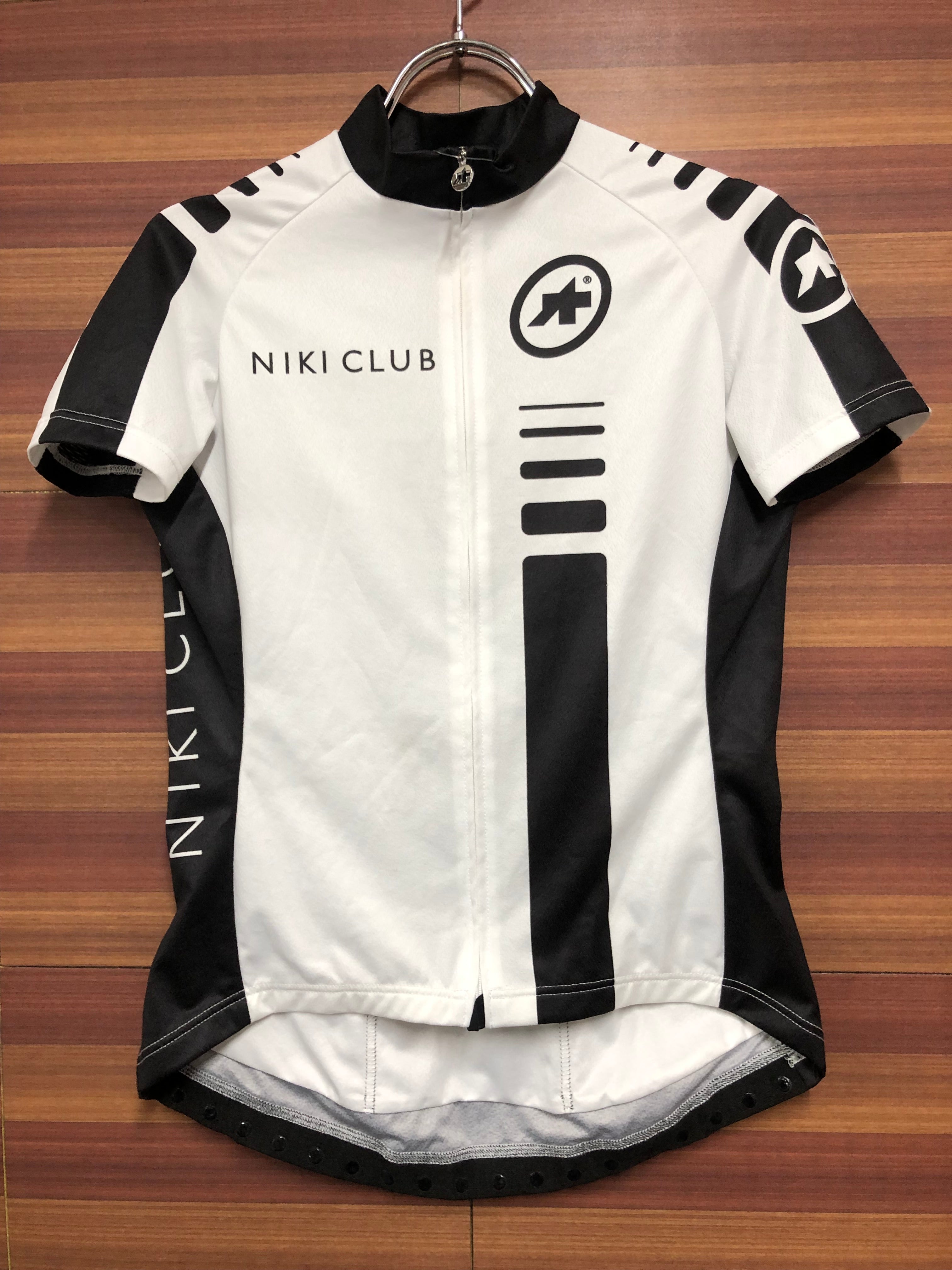 HH556 アソス assos 半袖 サイクルジャージ 白 黒 M レディース NIKI CLUB ※染み