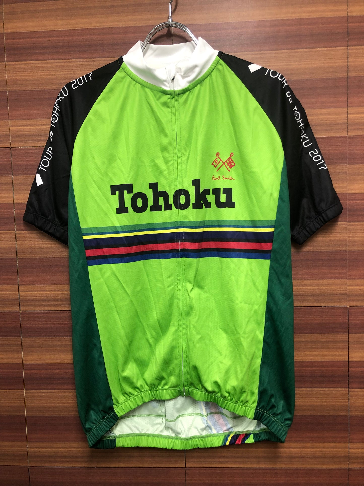 HF530 ツールド・東北 TOUR de TOHOKU 半袖 サイクルジャージ 緑 赤 黄 L 2017 Paul Smith