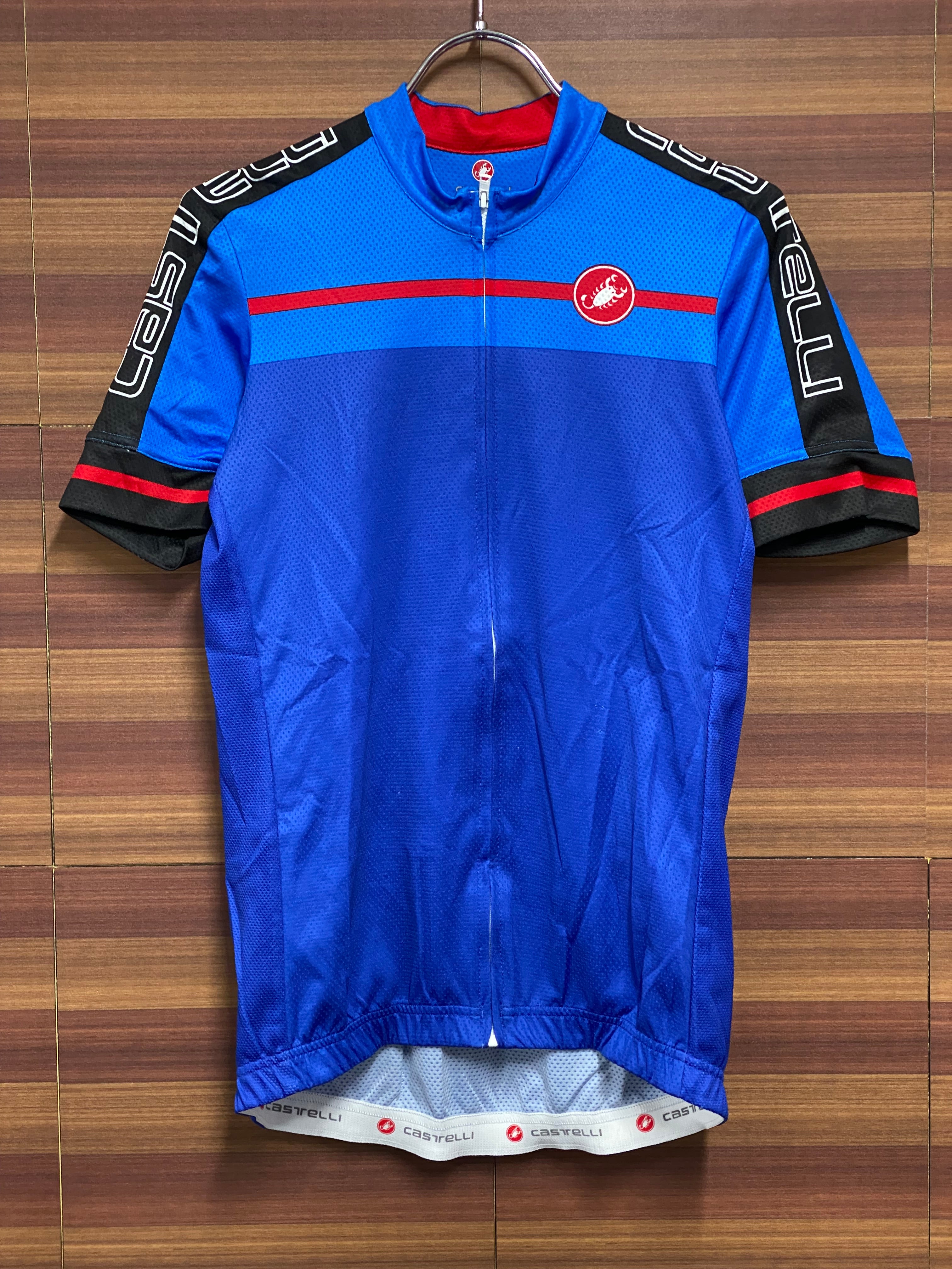 HL617 カステリ CASTELLI 半袖 サイクルジャージ 青 L ※スレ – BICI