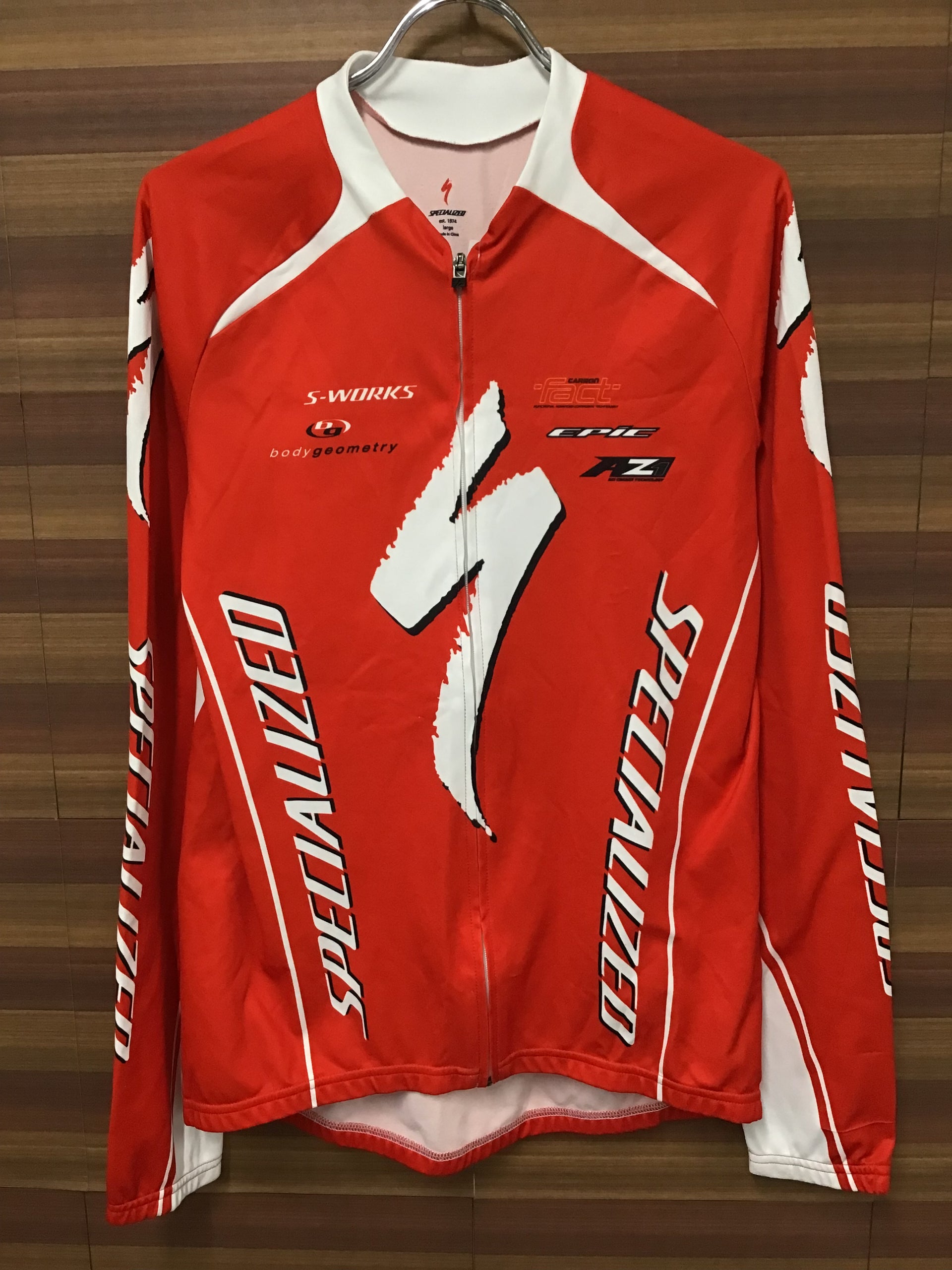 GV187 スペシャライズド SPECIALIZED 長袖 サイクルジャージ 赤 L 