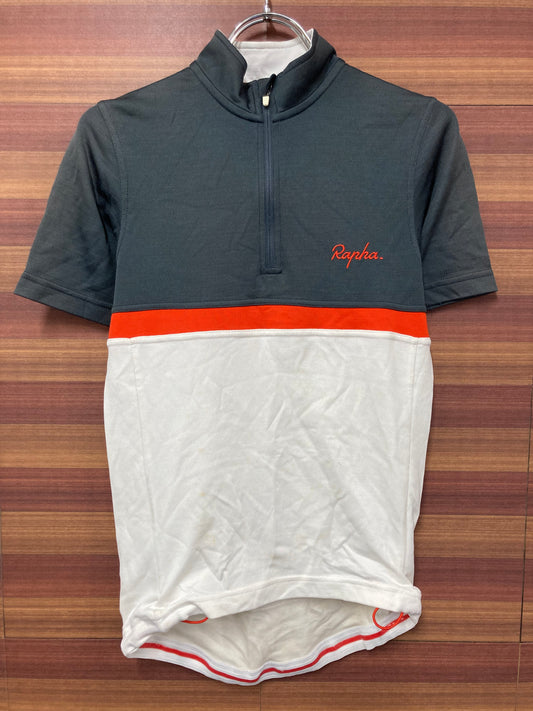 GZ496 ラファ Rapha クラブジャージ CLUB JERSEY 半袖 白 グレー XS ※染み、汚れ