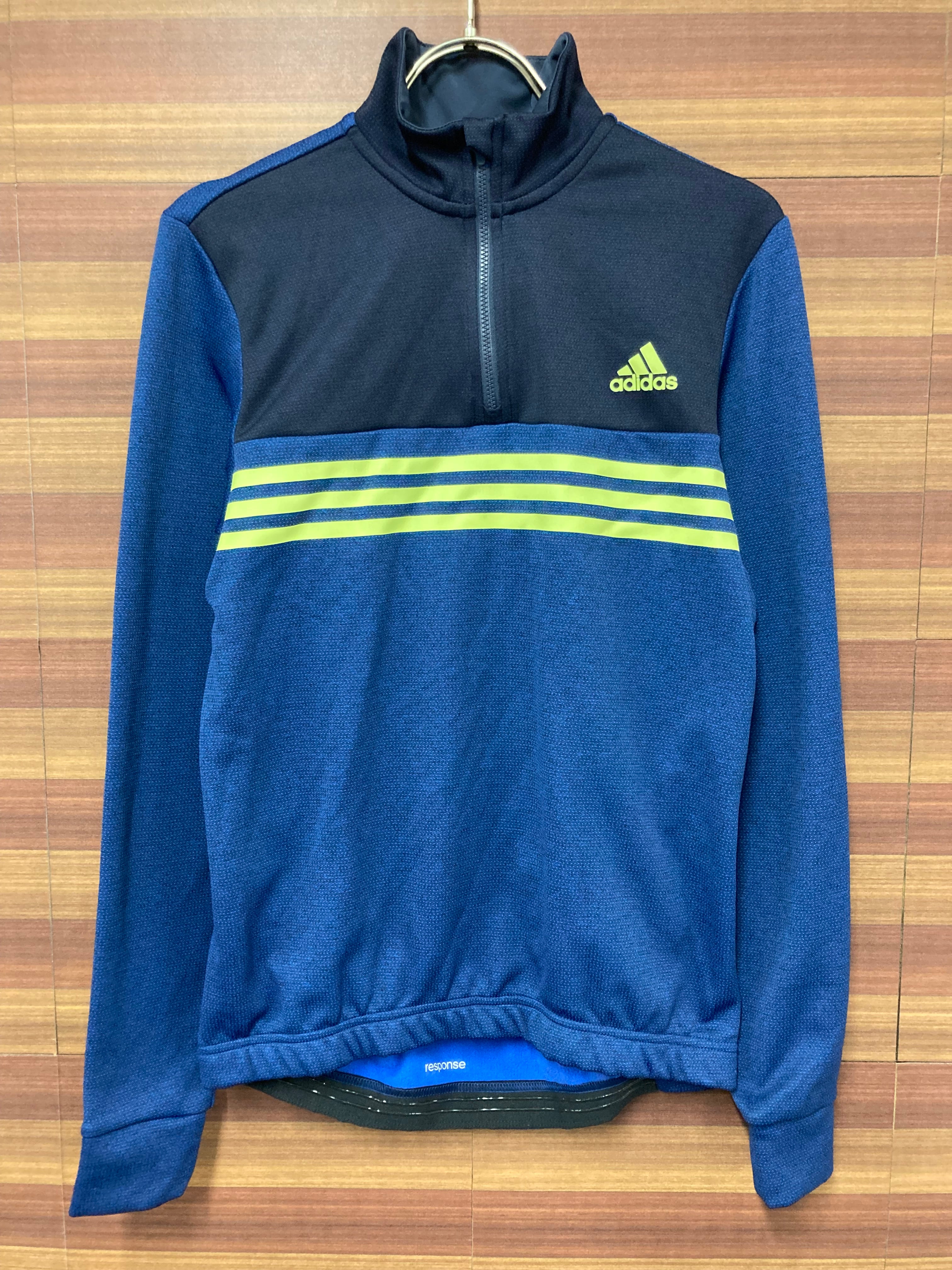 GC594 adidas 長袖 サイクルジャージ M ネイビー