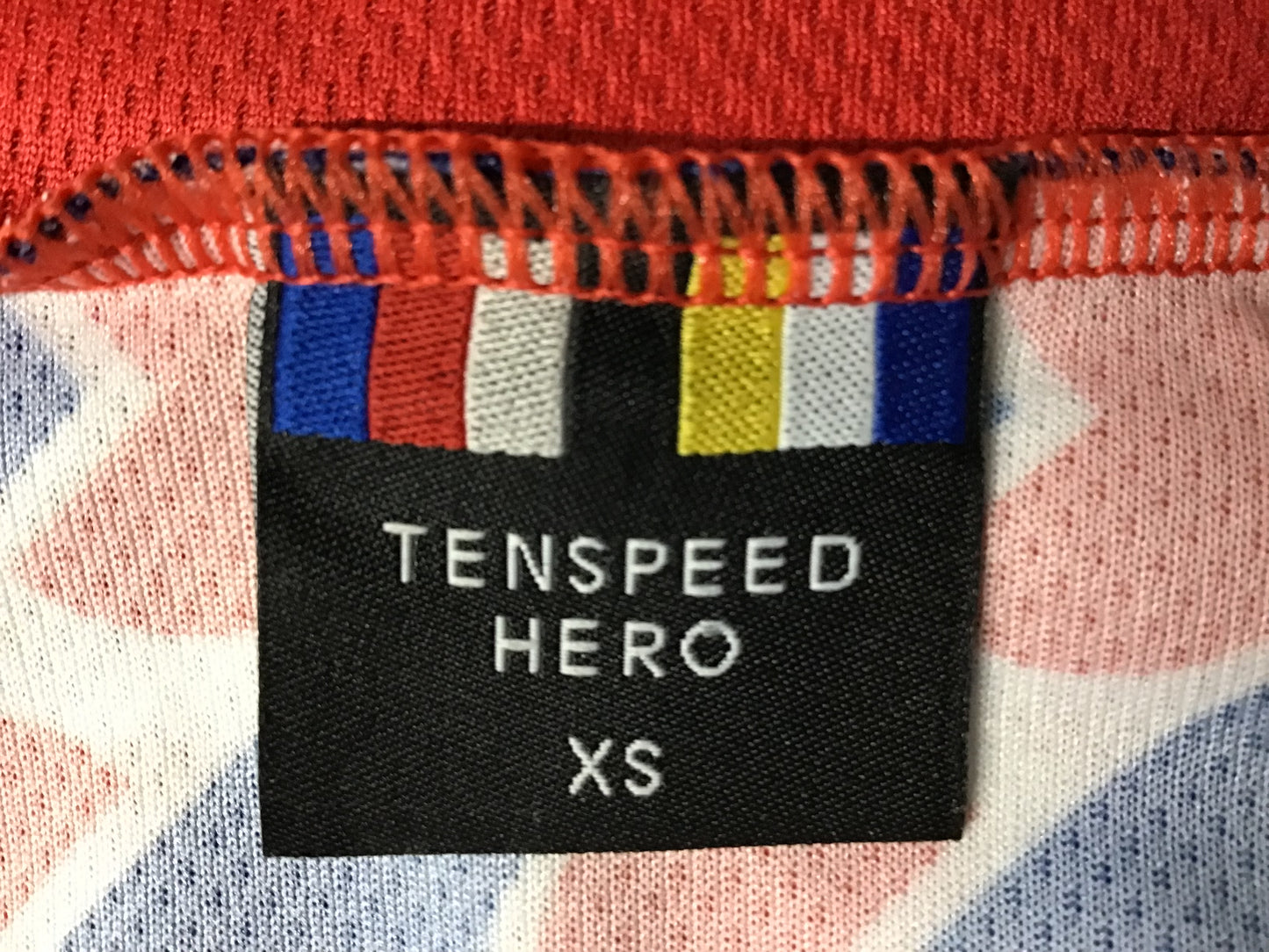 FP872 テンスピードヒーロー TEN SPEED HERO 半袖 サイクルジャージ 青赤 XS