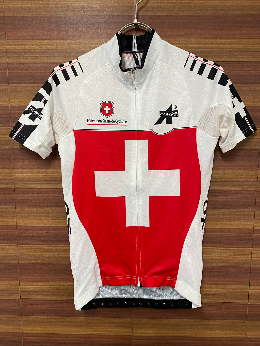 FQ074 アソス Assos スイスナショナル SWISS NATIONAL 半袖サイクルジャージ 白赤 XS