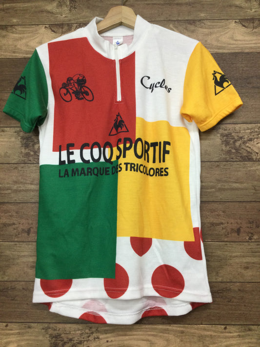 FV058 ルコックスポルティフ le coq sportif 半袖 サイクルジャージ 総柄 M