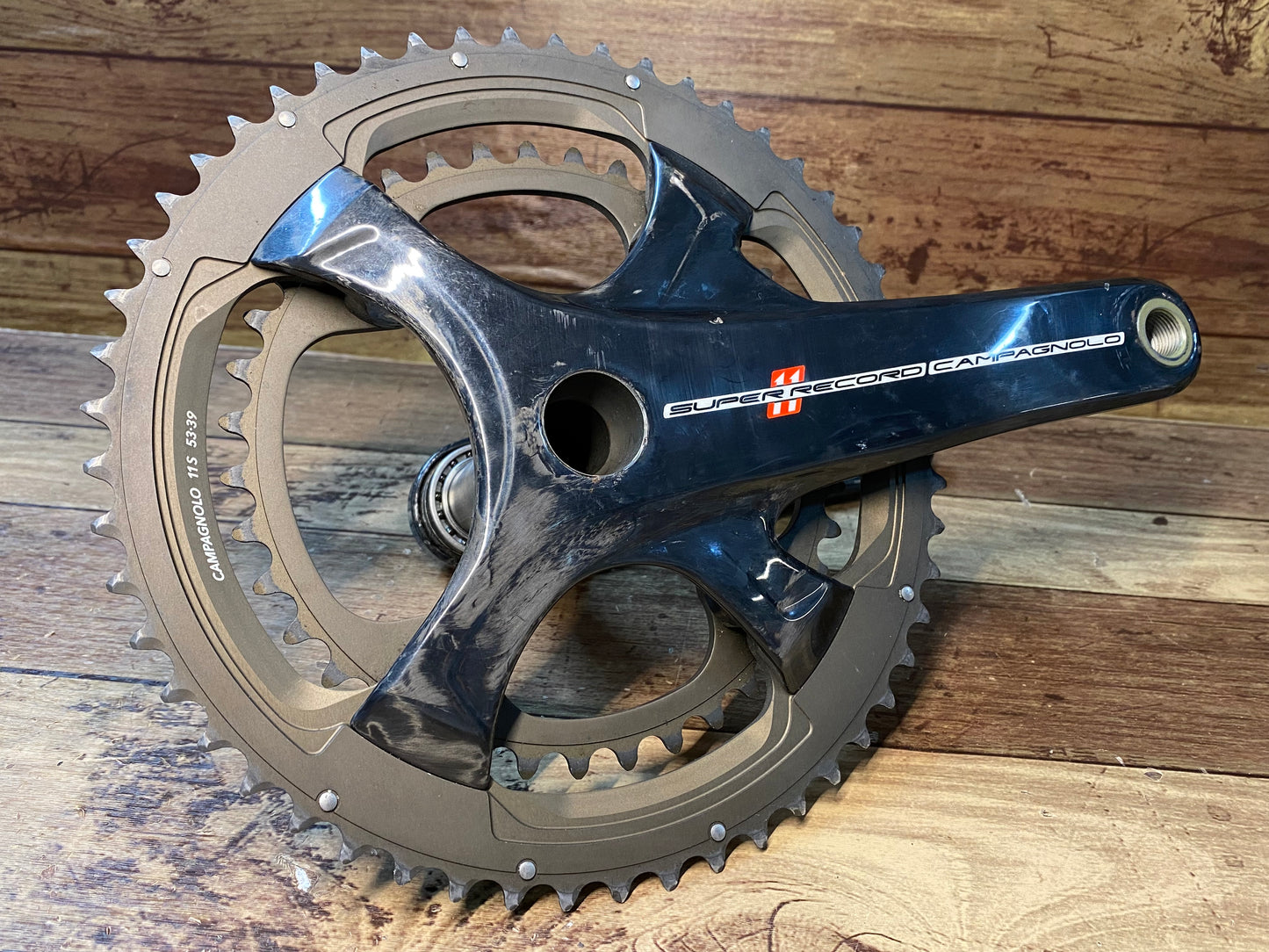 HI977 カンパニョーロ Campagnolo スーパーレコード SUPER RECORD クランクセット 172.5 53/39T 11S STAGES 左側計測パワーメーター ※接続確認済