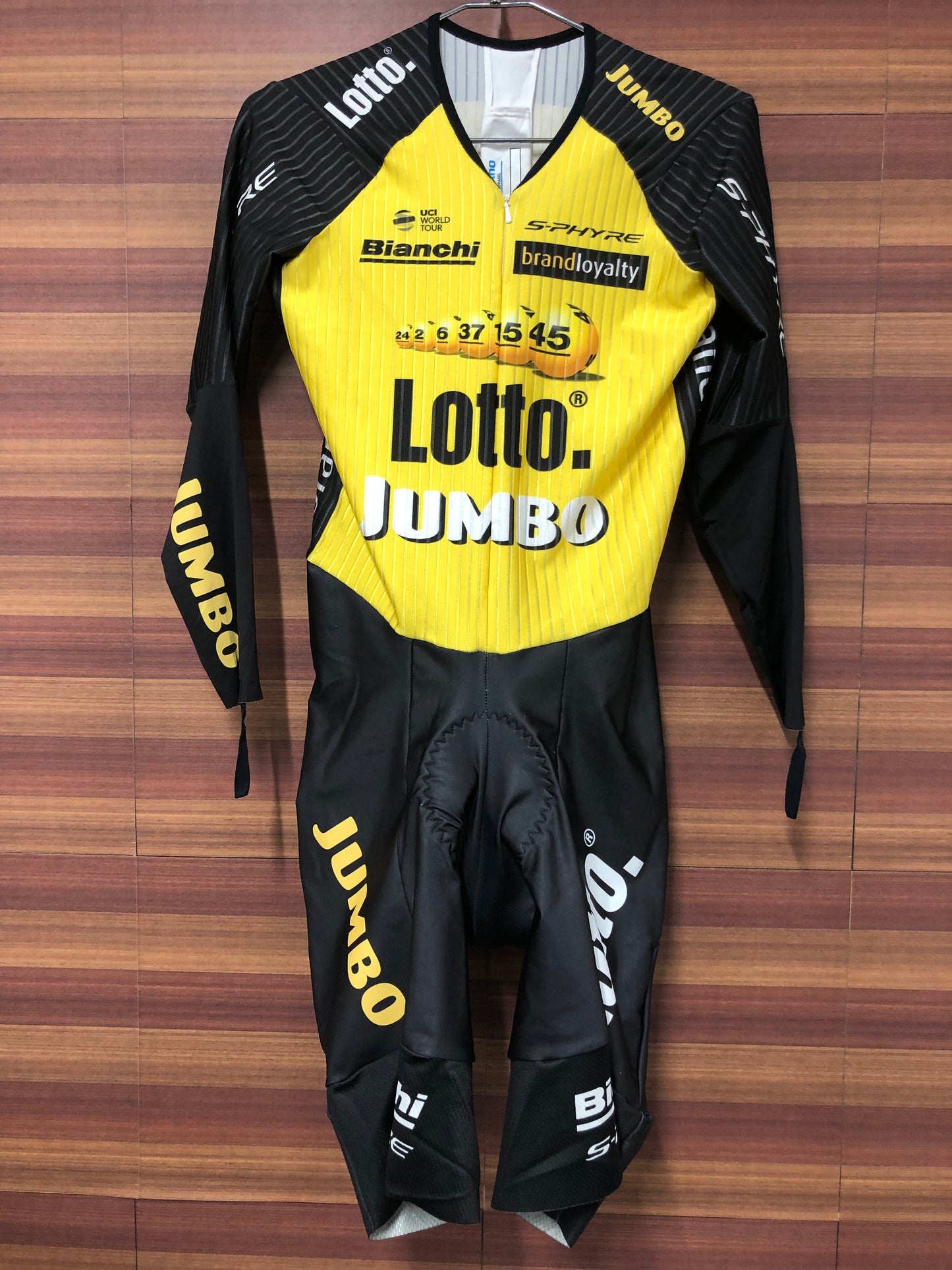 GX840 シマノ SHIMANO 長袖 スキンスーツ エアロジャージ 黒黄 M スレあり