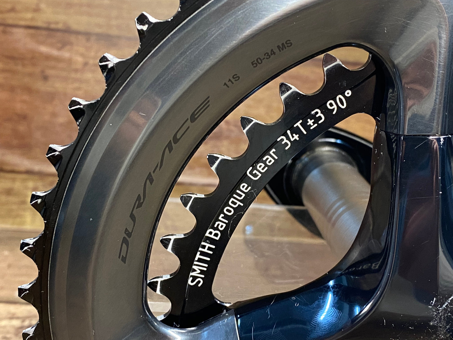 HB985 シマノ SHIMANO デュラエース FC-R9100-P 170mm 50/34T パワーメーター クランクセット 充電ケーブルあり インナーチェーンリング スミス Smith バロックギア Baroque Gear 楕円 インナー チェーンリング 34T ※動作確認済み