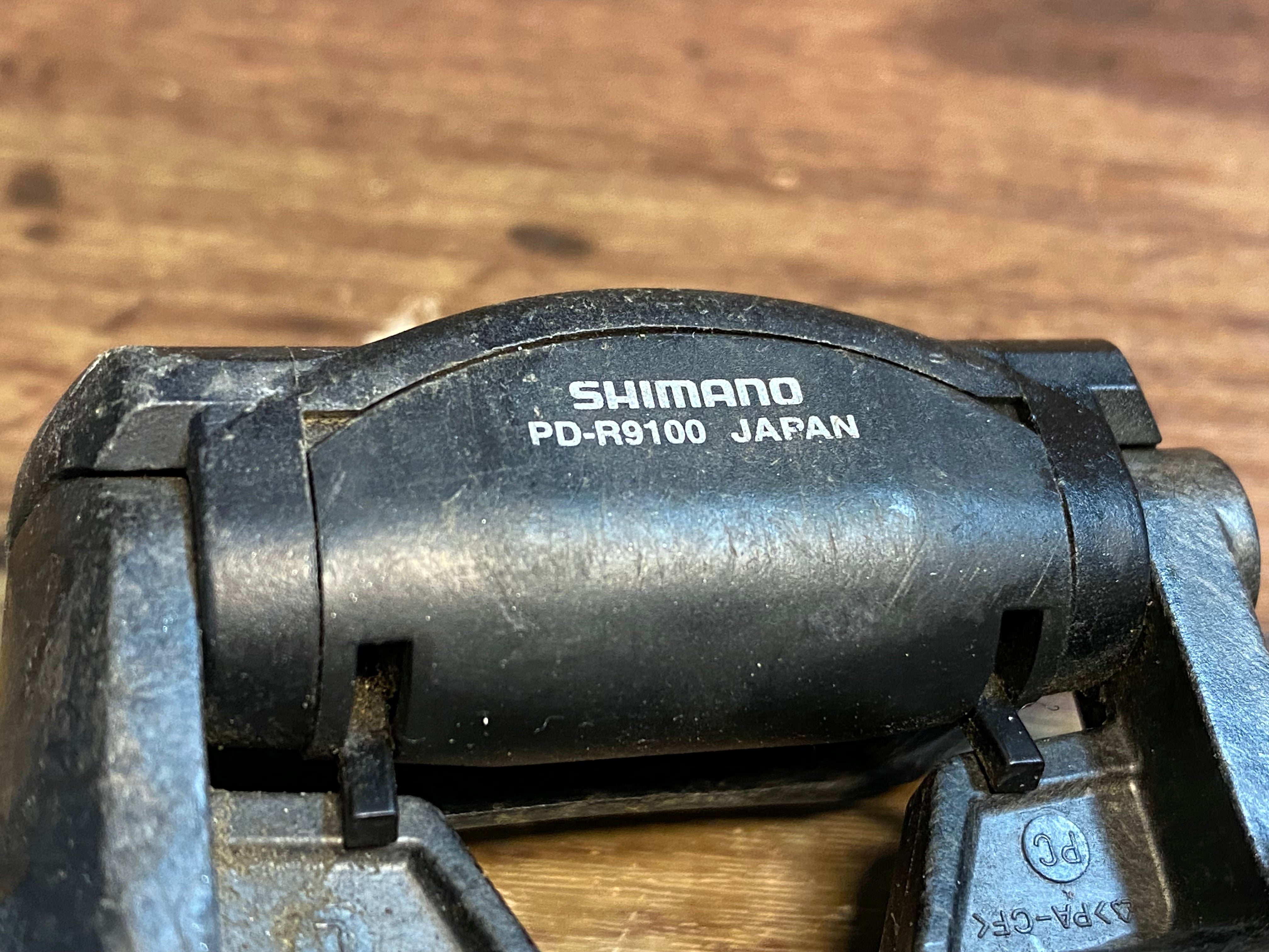 HI955 シマノ SHIMANO デュラエース DURA-ACE PD-R9100 ビンディングペダル SPD-SL 軸の回転良好 ※擦れ傷