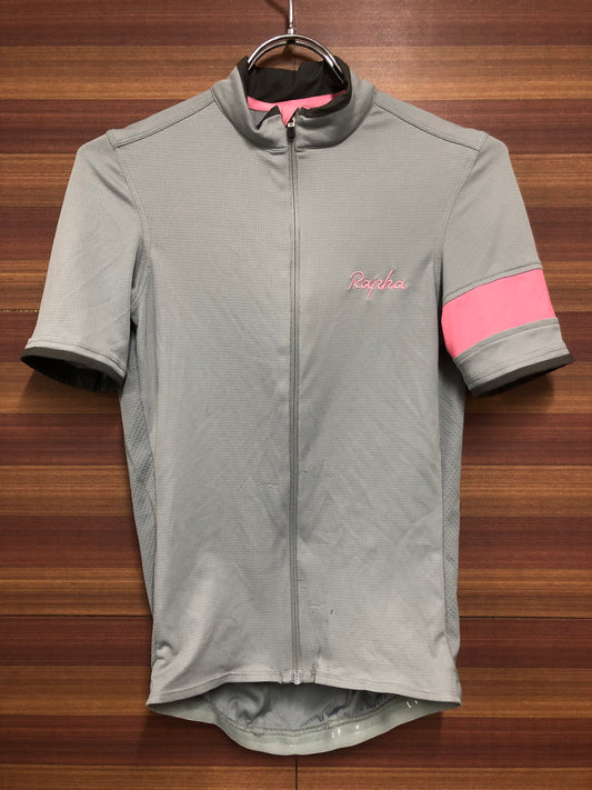 HN084 ラファ Rapha SUPER LIGHTWEIGHT JERSEY 半袖 グレー ピンク XS ※ほつれあり