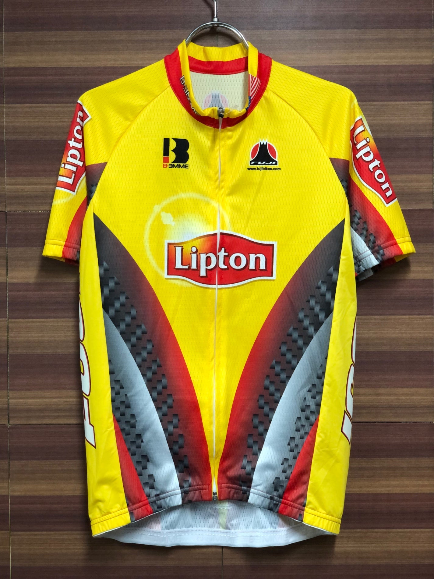 HO937 ビエンメ BIEMME TEAM Lipton SS JERSEY サイクルジャージ 黄 L