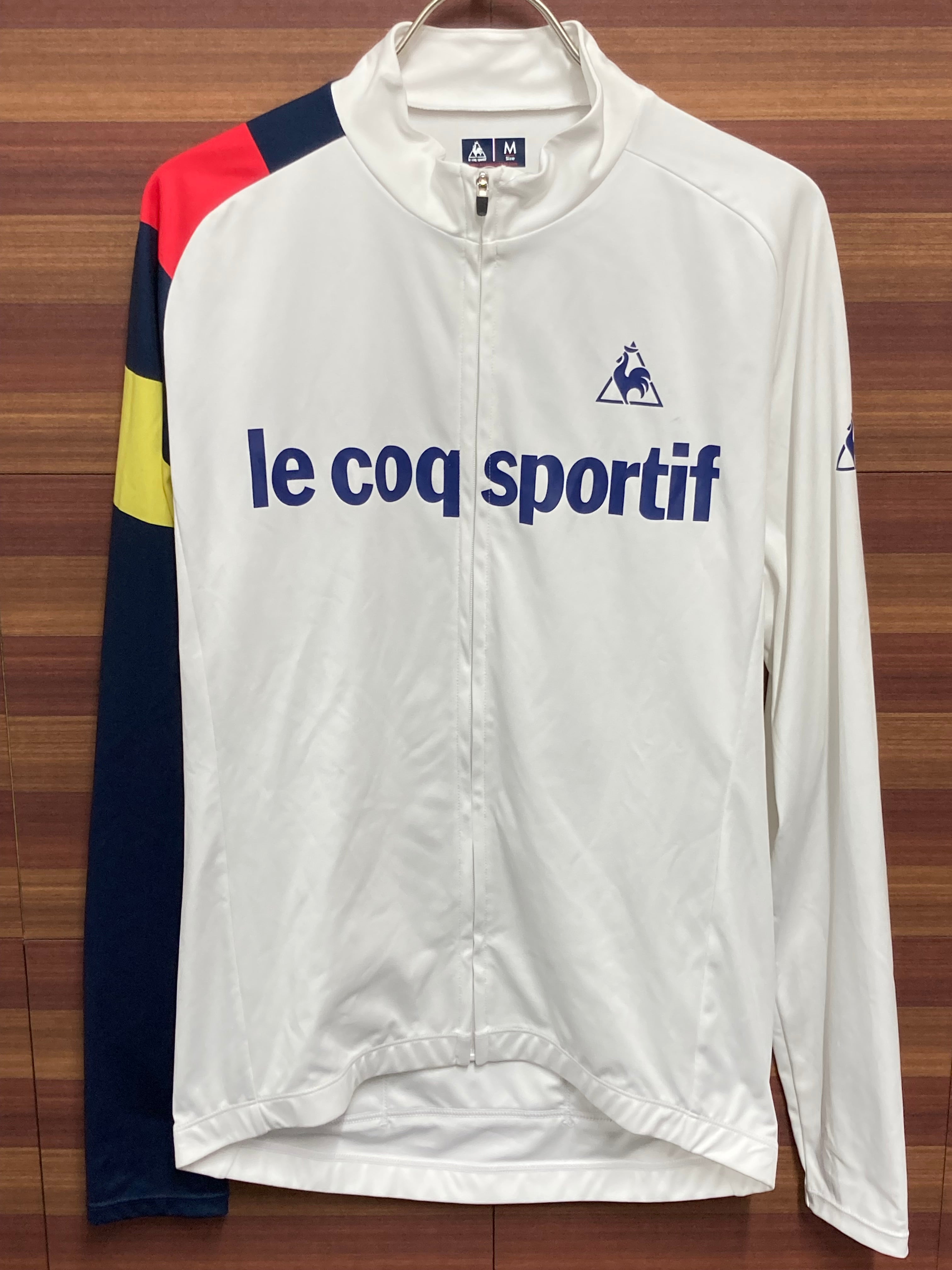 HA579 ルコックスポルティフ le coq sportif 長袖 サイクルジャージ 白