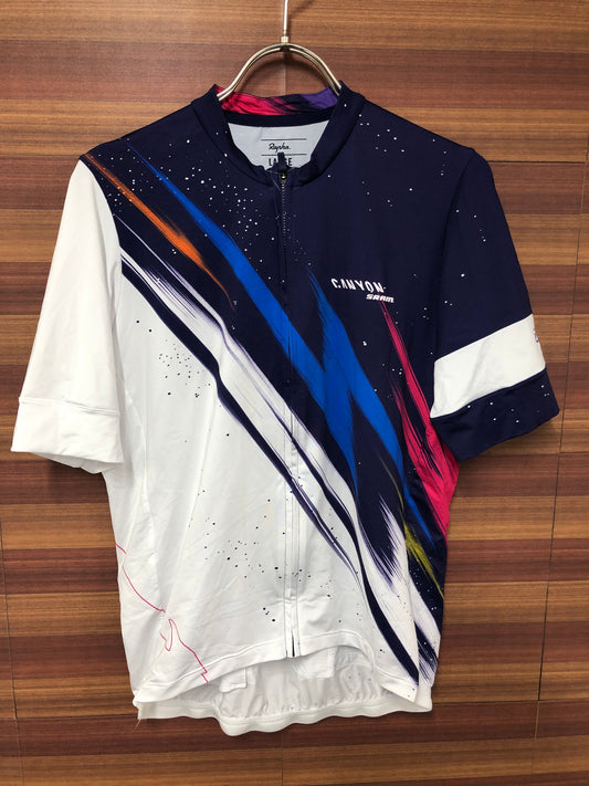 GR868 ラファ Rapha MEN'S CANYON/SRAM PRO TEAM AERO JERSEY 半袖 紫/白 L