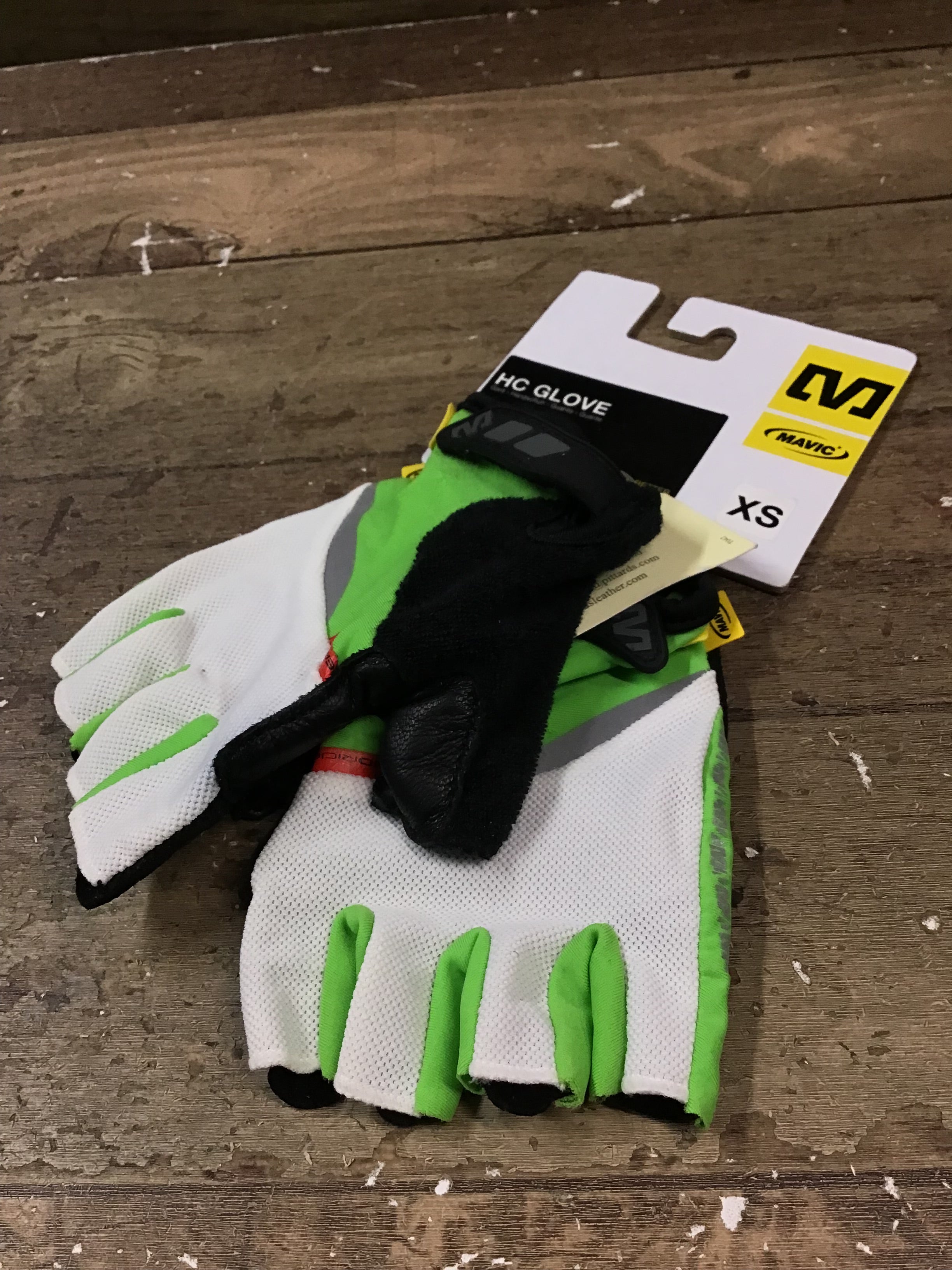 GZ890 マビック MAVIC HC GLOVE 指切りグローブ 白黄緑 XS