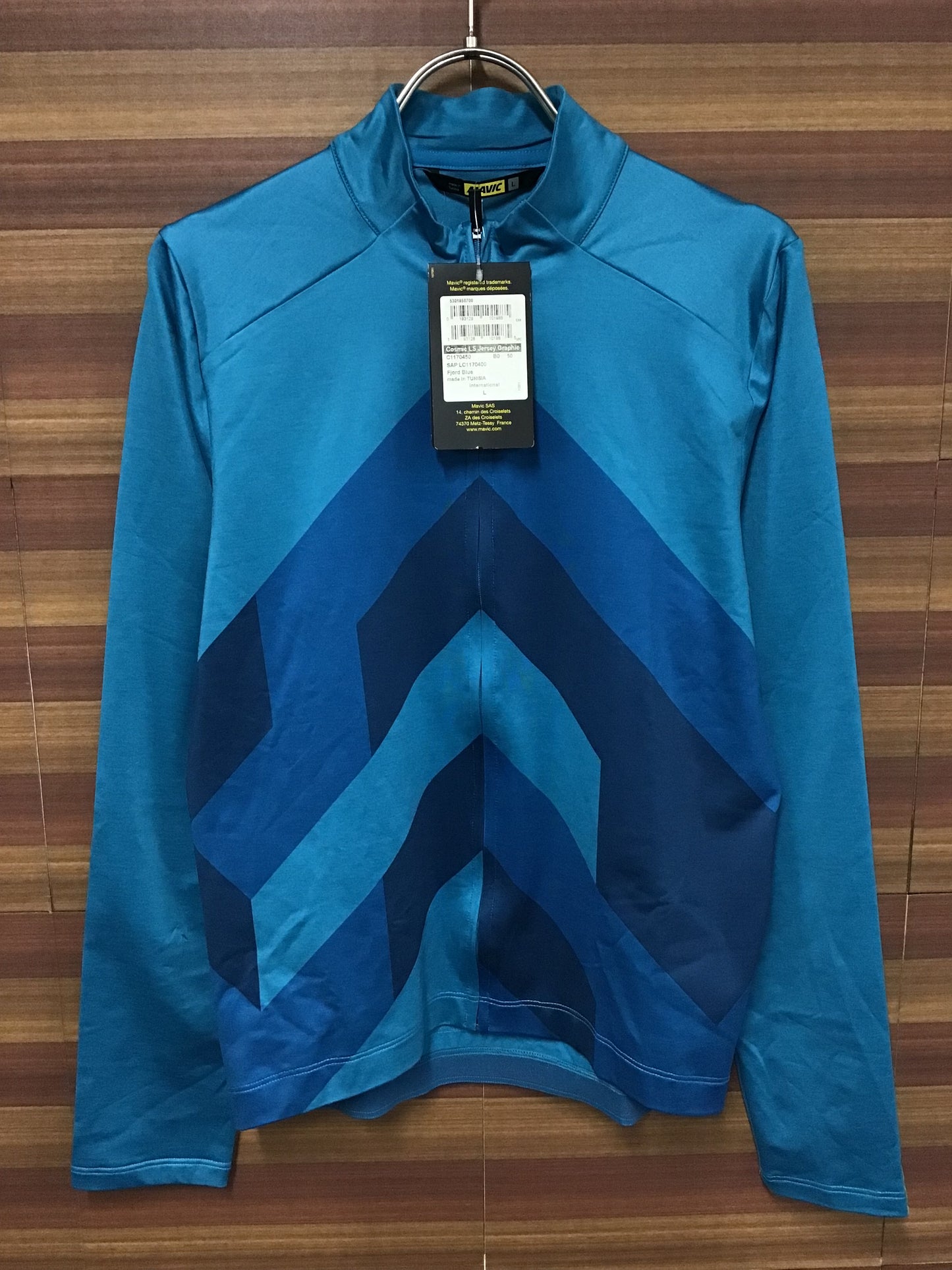 HO228 マビック MAVIC COSMIC LS JERSEY GRAPHIC 長袖サイクルジャージ 青 L