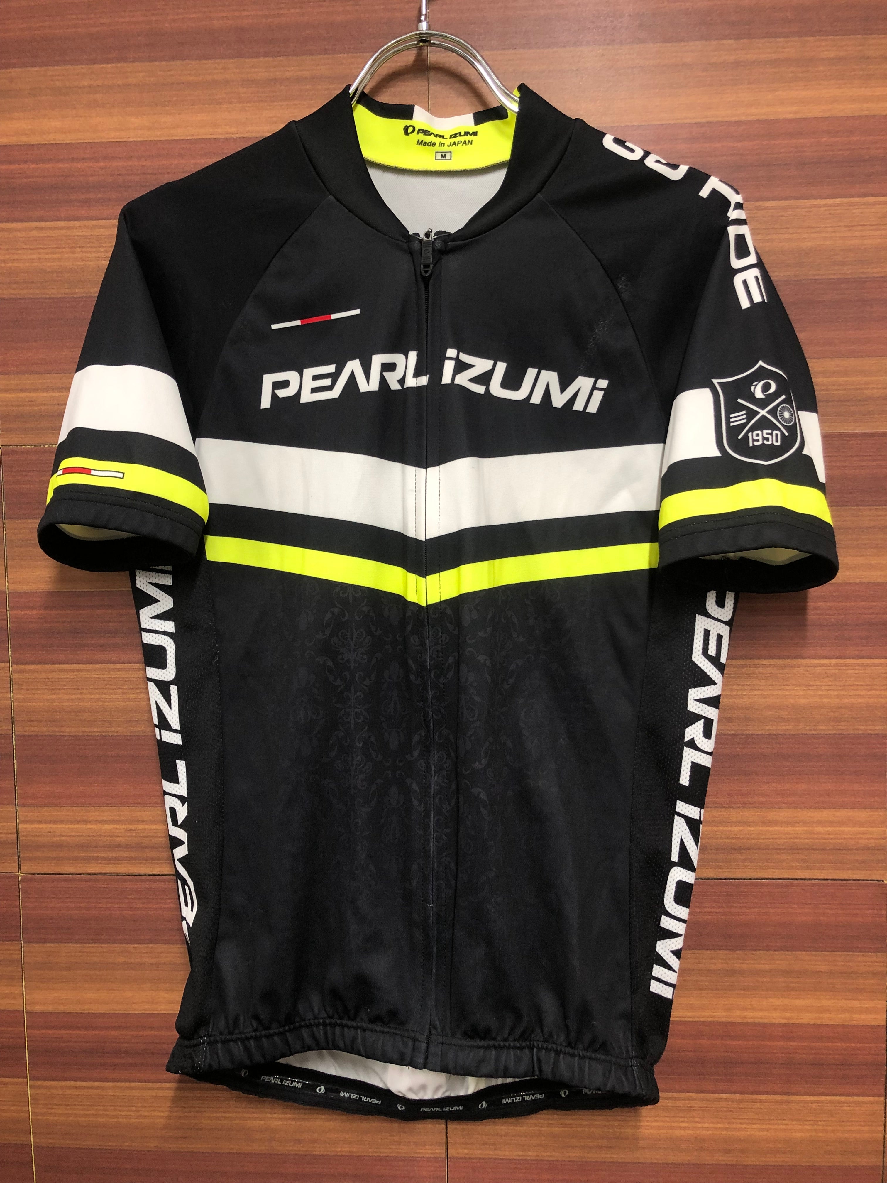 HL925 パールイズミ PEARL IZUMI 半袖サイクルジャージ 黒白 M 汚れ スレ あり