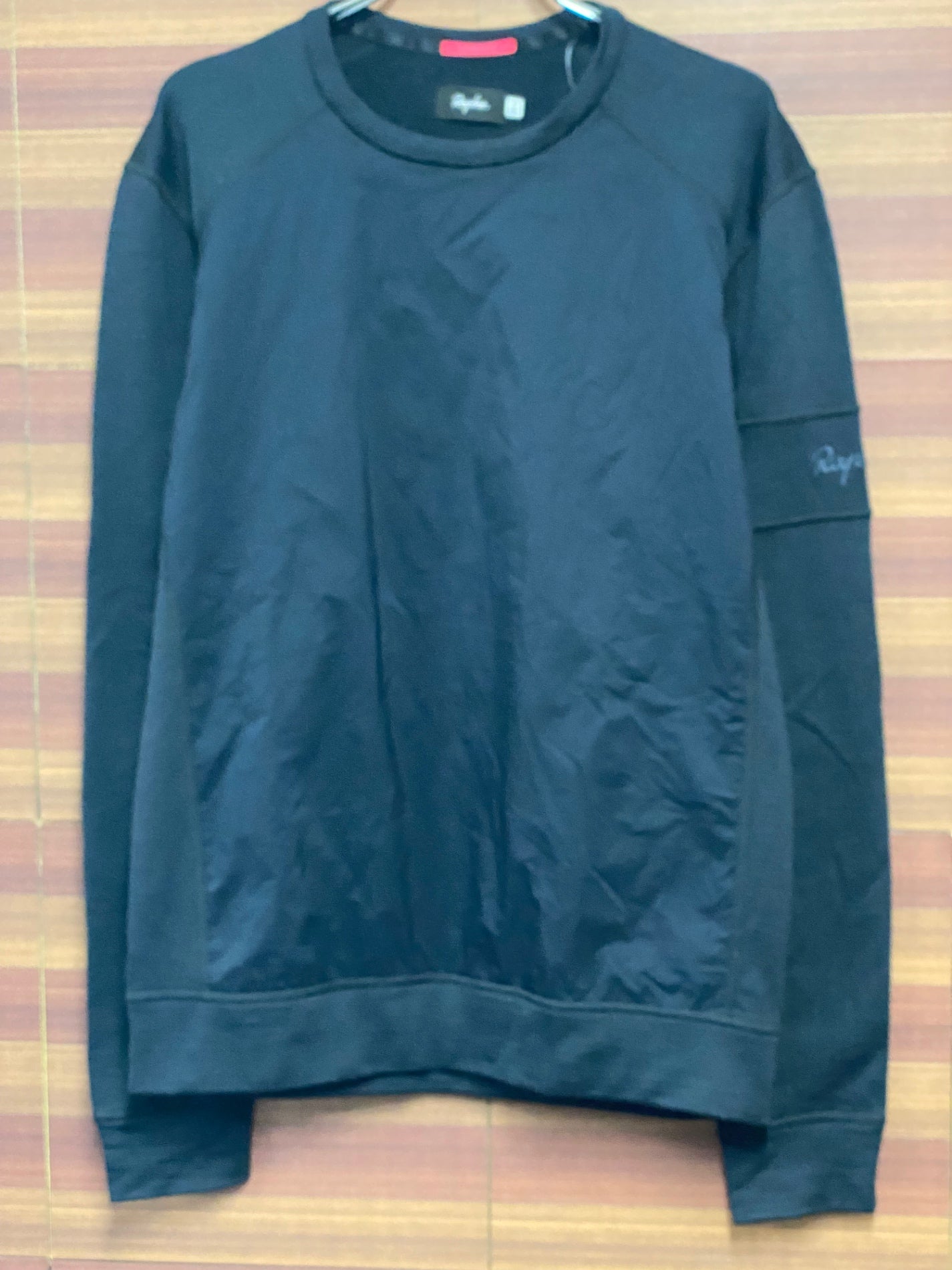 HQ438 ラファ Rapha MERINO WINDBOCK SWEATSHIRT 黒 S 裏起毛