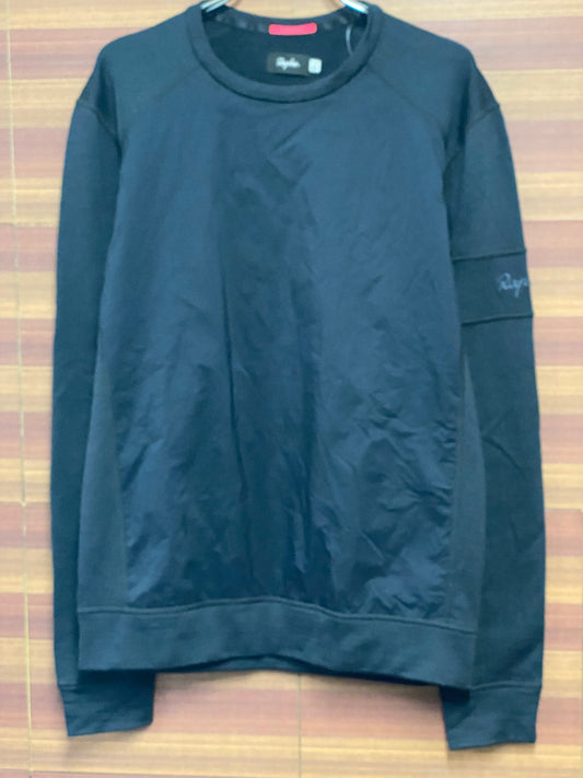 HQ438 ラファ Rapha MERINO WINDBOCK SWEATSHIRT 黒 S 裏起毛