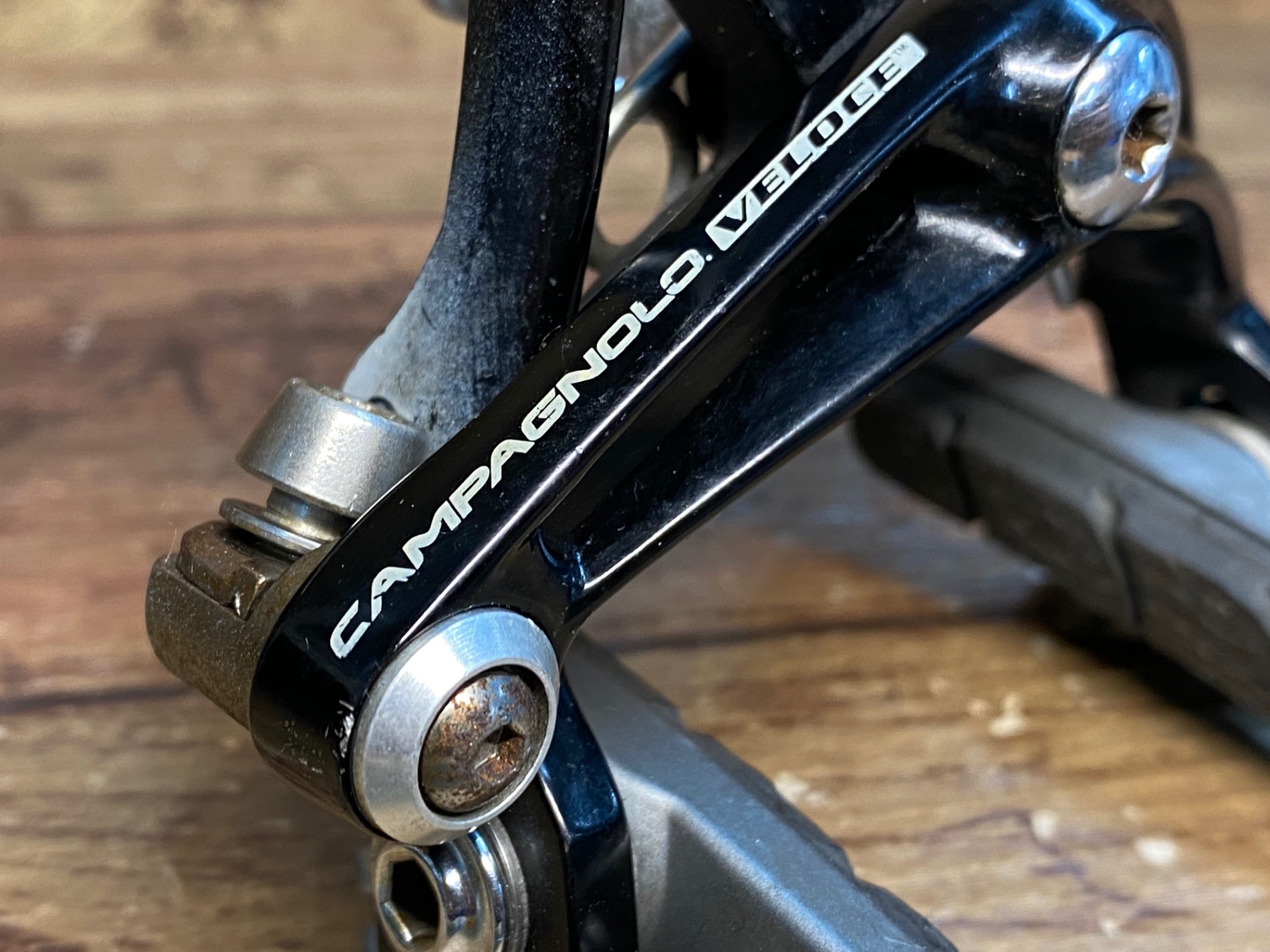 HE624 カンパニョーロ CAMPAGNOLO ベローチェ VELOCE キャリパーブレーキ 前後セット ※錆、ワイヤアジャスター欠品  社外ブレーキパッド