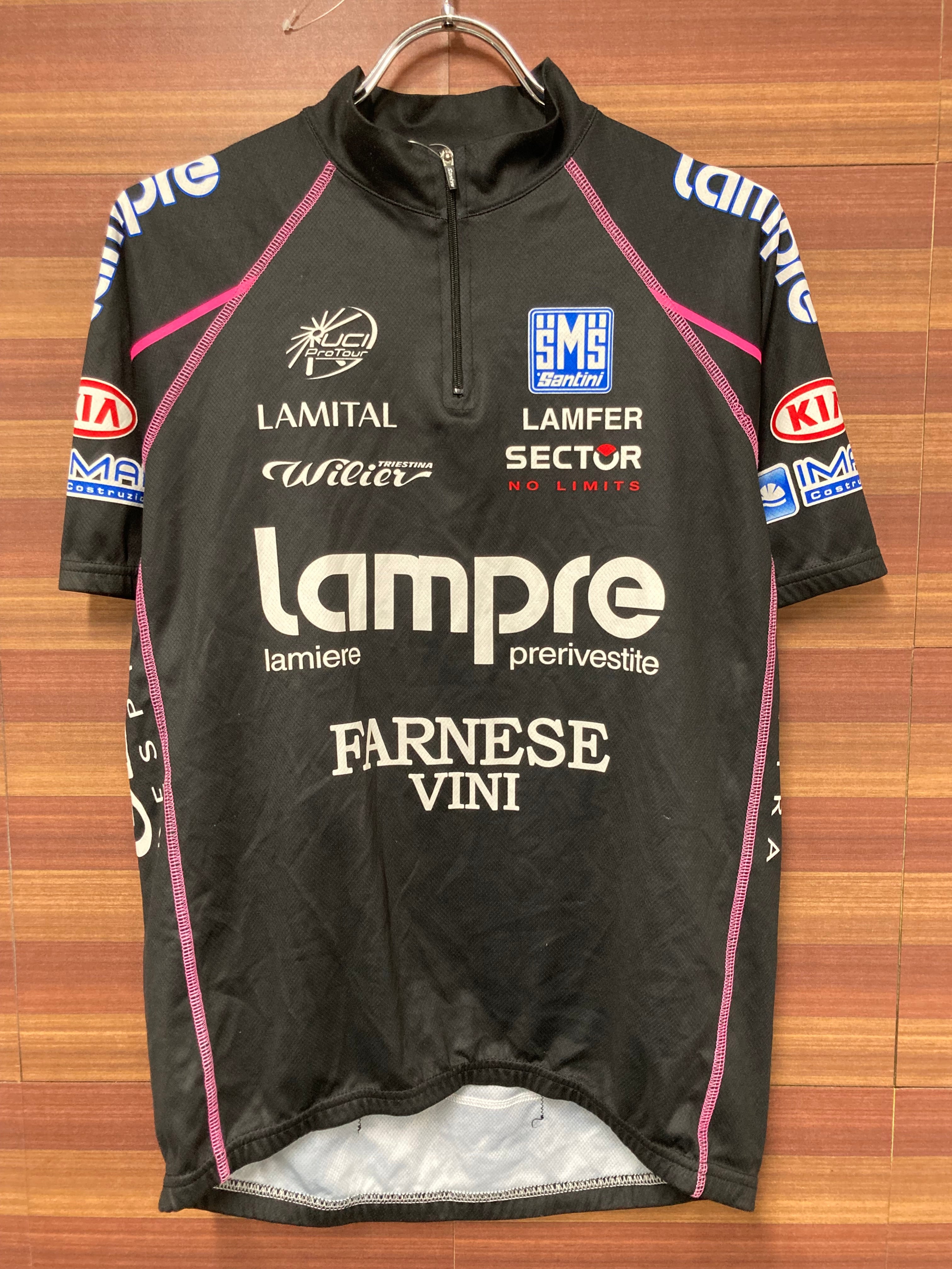 GF886 サンティーニ SMS Santini LAMPRE 半袖 サイクルジャージ L 黒